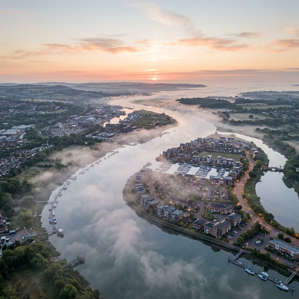 Mist over the River Medway at dawn
